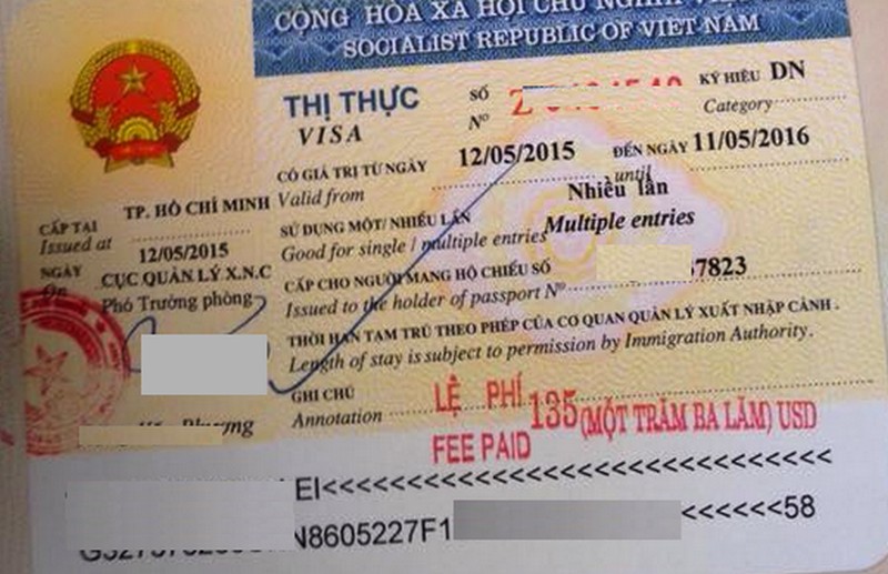 Sample of Vietnam business visa